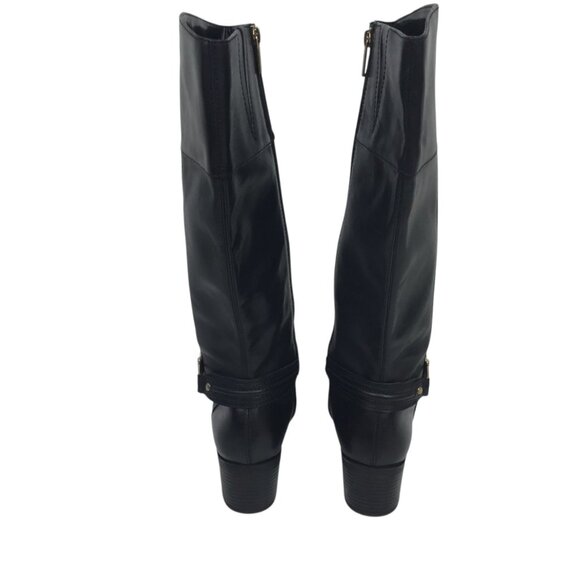 Gorgeous Bandolino Dulla Horsebit Womens 7M Leather Knee High Riding Boots Black - Picture 8 of 13
